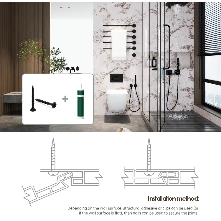 PVC Marble Shower Wall Panel Waterproof Interior Wall Panel+1000×2400×10mm — image 6