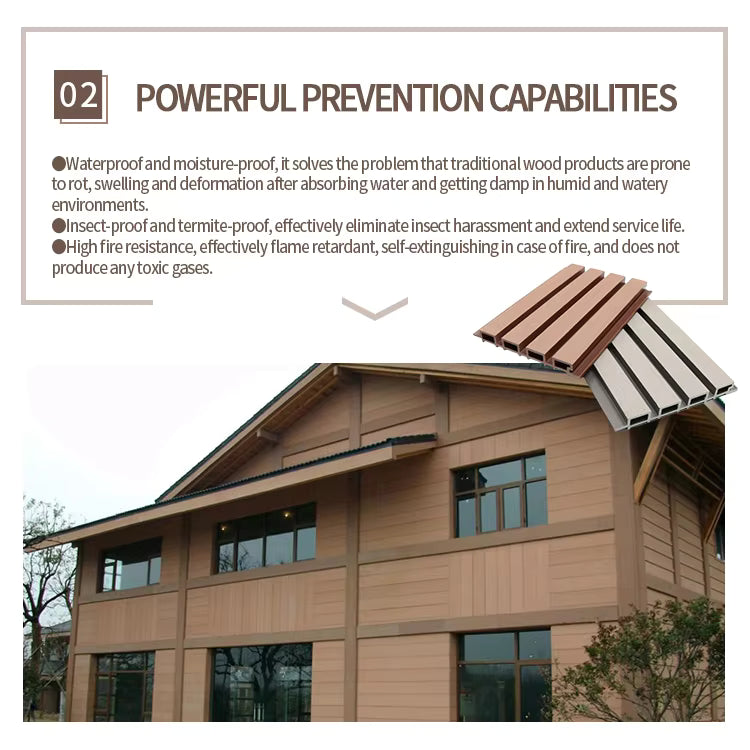 Outdoor WPC Wall Cladding Waterproof Exterior Wall Panel-Wood Plastic Composite-219×26mm — image 6