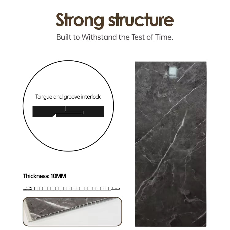PVC Marble Shower Wall Panel Waterproof Interior Wall Panel+1000×2400×10mm — image 8