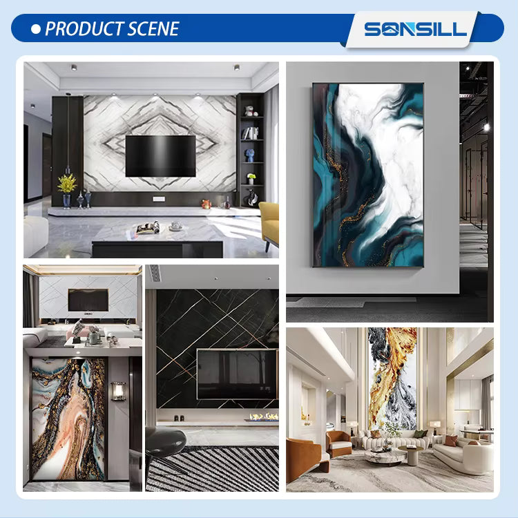 3D Printed High Gloss UV Marble Sheet for Interior Decoration-PVC Resin+Calcium Carbonate, 2–3mm — image 8