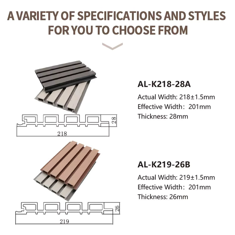 Outdoor WPC Wall Cladding Waterproof Exterior Wall Panel-Wood Plastic Composite-219×26mm