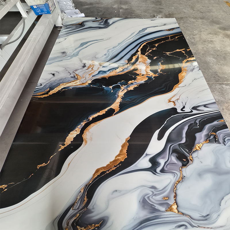 3D Printed High Gloss UV Marble Sheet for Interior Decoration-PVC Resin+Calcium Carbonate, 2–3mm — image 6