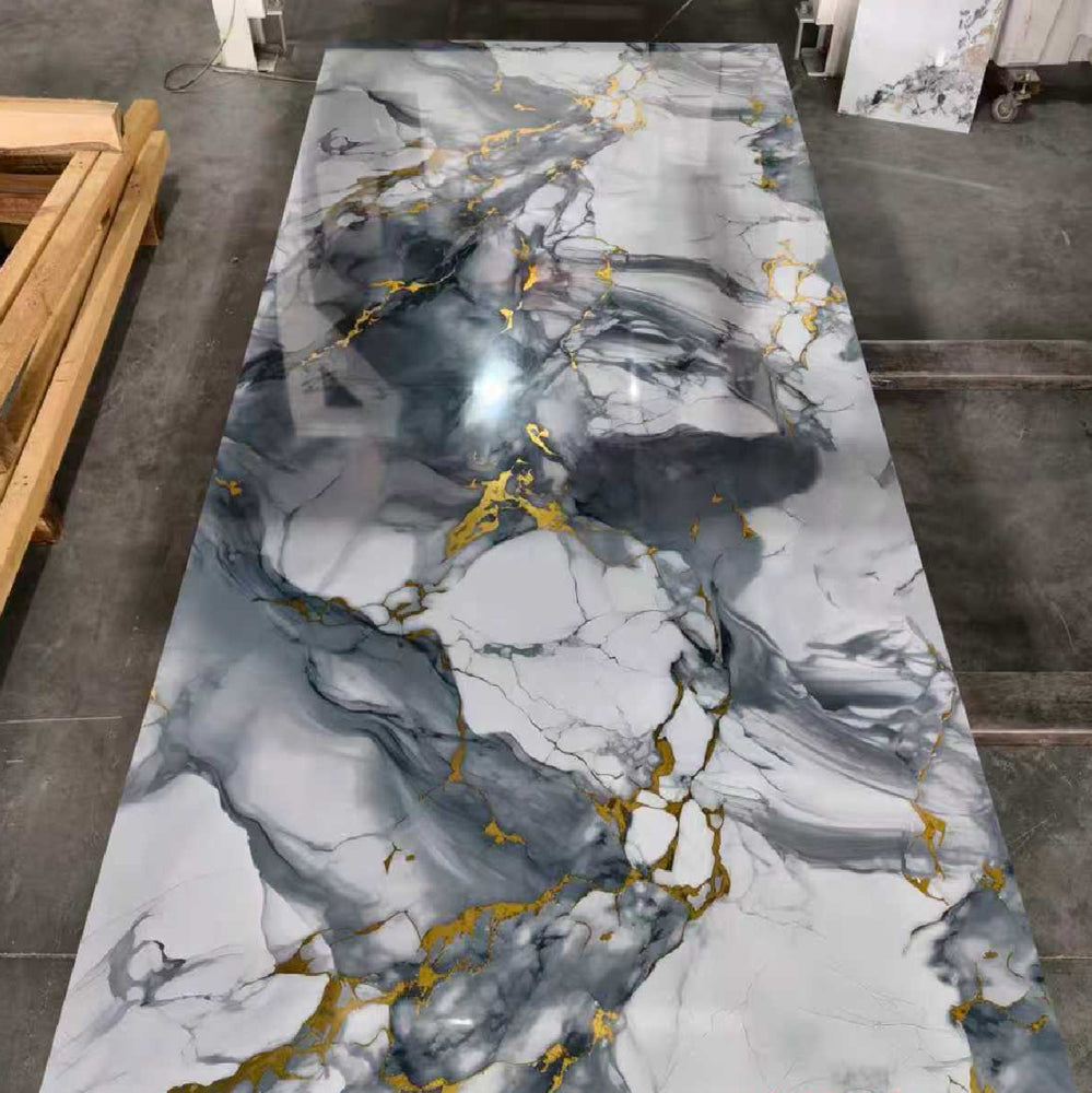 UV PVC Marble Panel Carrara Grey - Modern Kitchen Backsplash — image 5