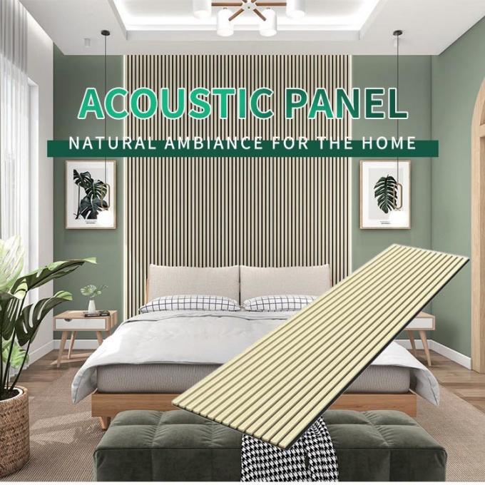 Custom Polyester Fiber Acoustic Panel Fireproof Painted Soundproof-100% Polyester+MDF With Veneer — image 7