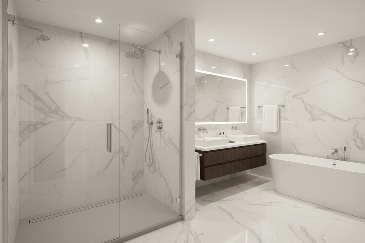 PVC shower & bathroom surfaces