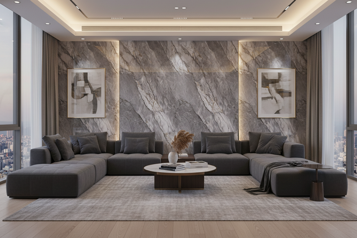 Carrara Grey UV Marble Panel