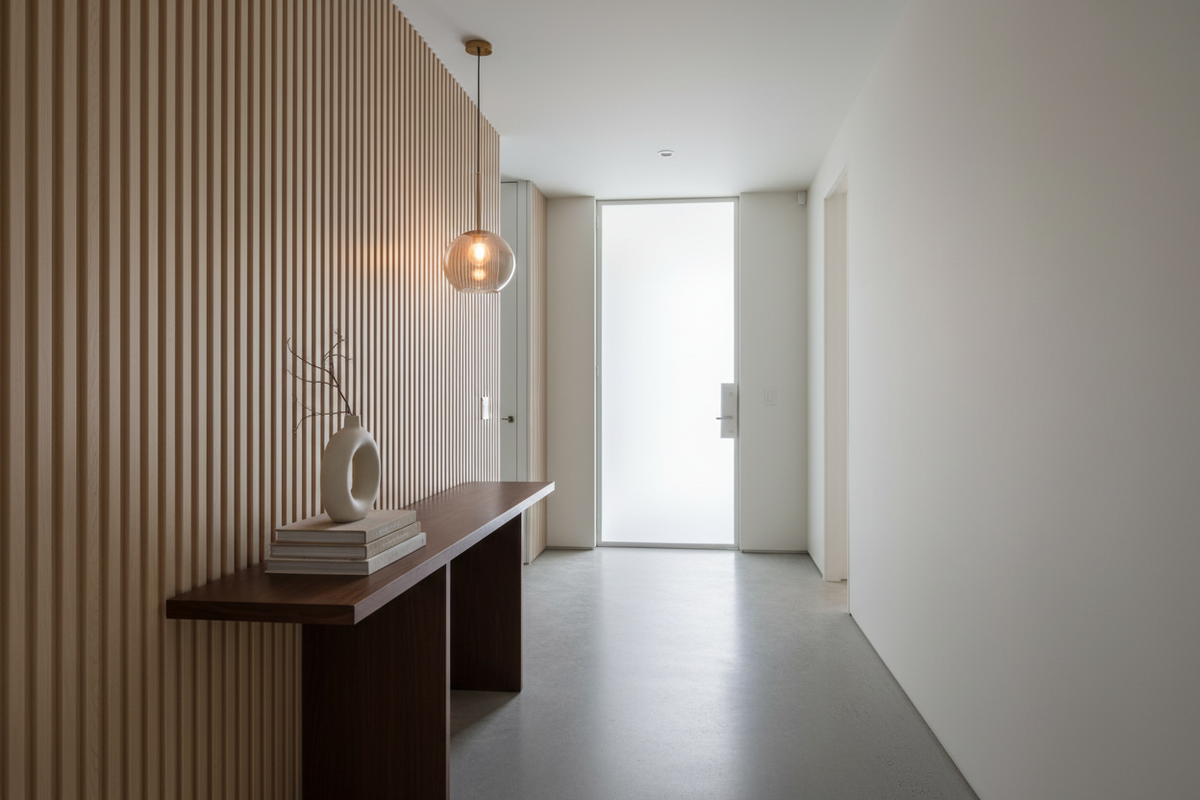SONSILL WPC竖槽板 玄关走廊场景