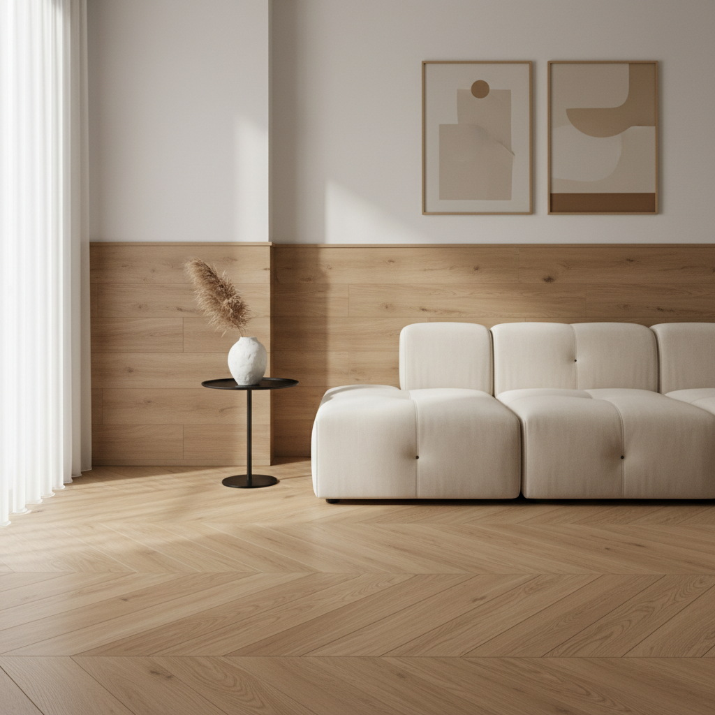 SPC Flooring with Matched Wall Finishes